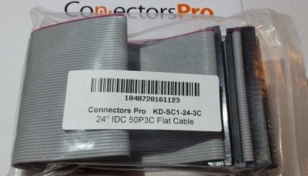 Connectors Pro PC Acessórios 24 polegadas 3 conectores fêmeas IDC 2x25 50p Cabo interno de fita scsi interna, 24 SCSI-1 50 pinos