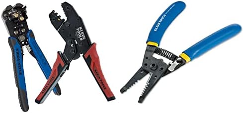 Klein Tools 80013 Kit de ferramentas de fiação com stripper de arame automático e crimpador terminal isolado de catraca,