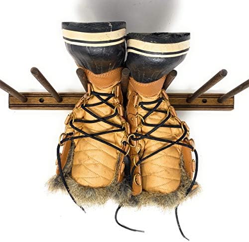 MWCSports Recuperado Boot de madeira sólida/rack de secagem Display mantém 2 a 3 pares de botas de nogueira escura