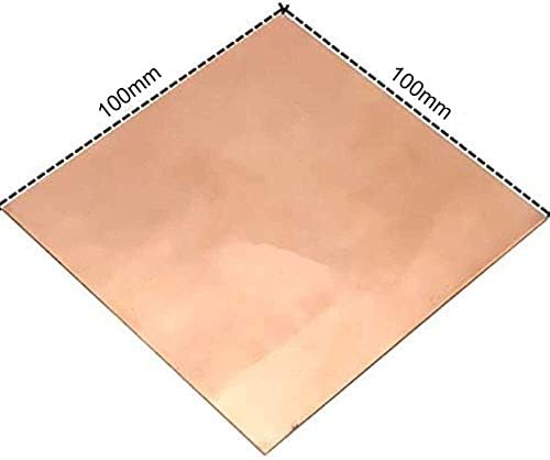Nianxinn Cobper Metal Folha placa de papel alumínio 100 x 100 x 0,6mm folhas de placa de metal de cobre cortadas