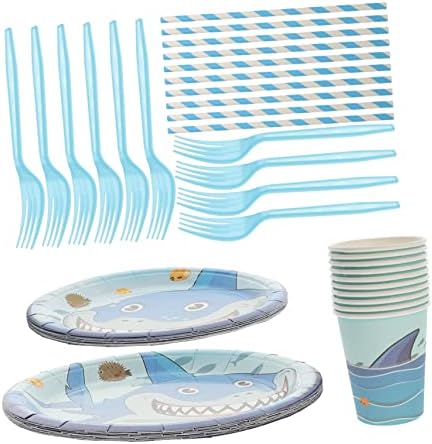 ABAODAM 3 STIGHS SUBKARK PLACO COMPAS DE PLACA DO OCEANO decoração azul Bandeja de papel golfinho
