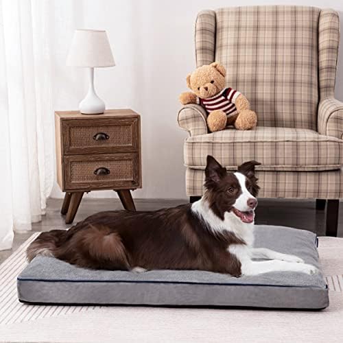 Cama de cachorro subrtex para cães grandes tapete de cama de estimação com tampa lavável removível, suporte firme de caixa