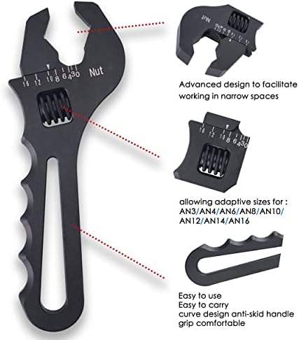 ACMANGO AN3-16 Chave ajustável Ferramentas de encaixe de chave de alumínio