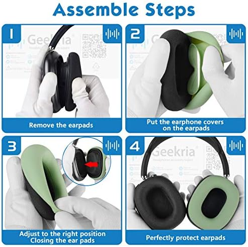 GEEKRIA Silicone Earpad Capas compatíveis com airpod max, tampas de protetor de evido/fones de ouvido/almofada de ouvido/tampas