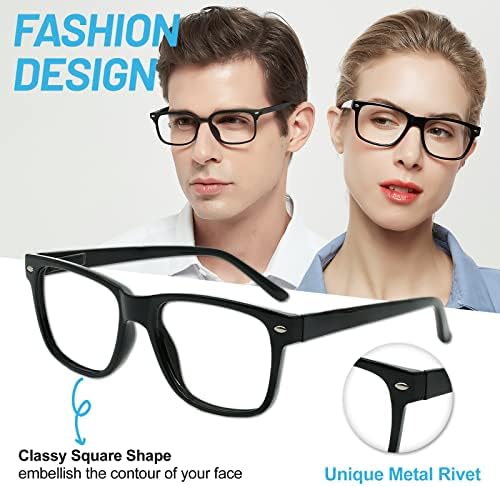 Wemootrants 4 óculos de leitura de embalagem com dobradiças de mola, leitores de retangular de qualidade para mulheres
