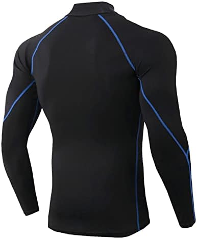 Camisetas xxbr compressão para homens, manga comprida mock pescoço de treino atlético camisa ativa camada base de camisa de camisa de camisa