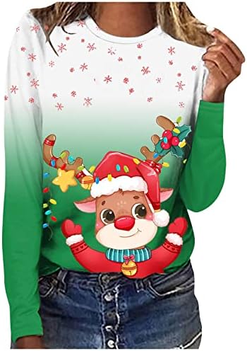 Moletom de grande porte das mulheres Grinch Sweatshirt, Gradiente de Camisa Feminina Moletom Christmas Sweetshirt