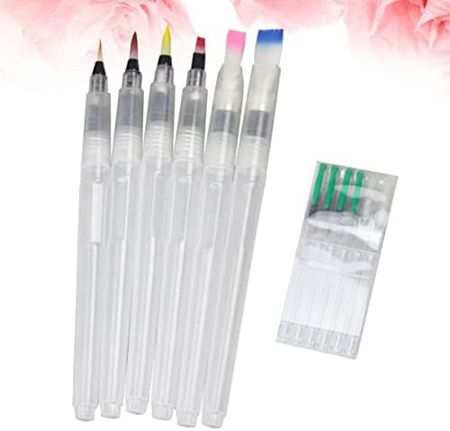 Favomoto 1 Conjunto 6pcs Lápis Maker Três dicas de aquarela Dicas de escova Armazenamento de cabeças planas canetas coloridas