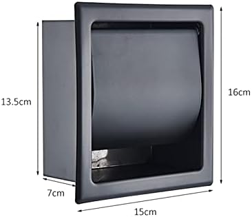 Suporte de papel higiênico cromo preto fosco caixa de papel de aço inoxidável 304 Roll Paper, caixa de cozinha de banheiro montada