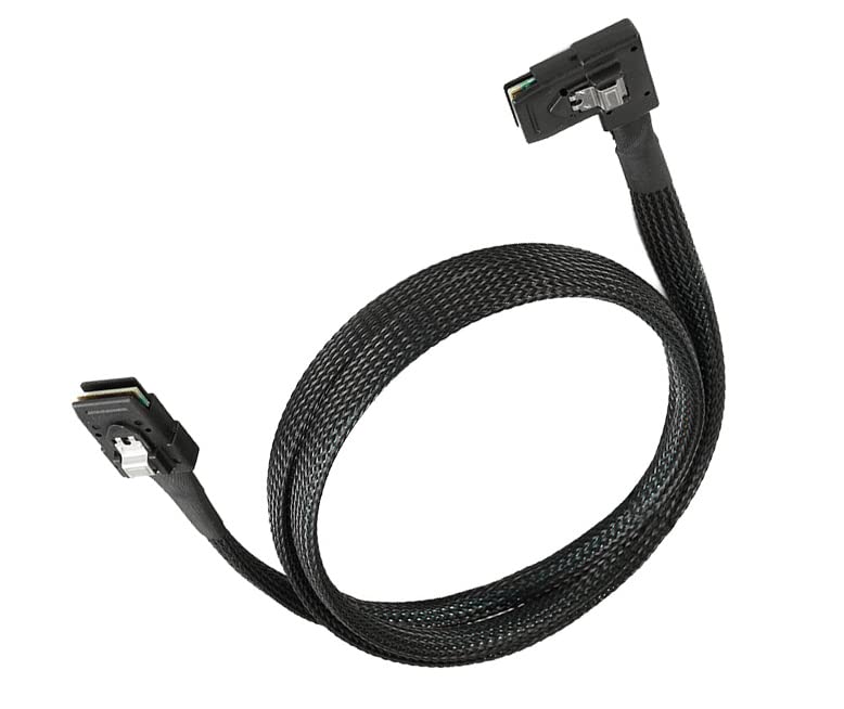 RVQIL Mini SAS para Mini SAS Cable, SFF-8087 para SFF-8087, direto para a esquerda Angel 9 Ft Cable Male Macho para servidor,