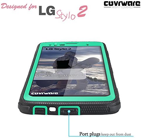 Caixa do tanque de ferro covRware para LG Stylo 2 / Stylo 2 Plus / Stylo 2 V, protetor de tela integrado Armadura