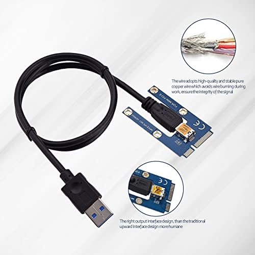 FOSA PCI-E 1x a 16x Adaptador de riser com Molex para SATA Adaptador de cabo de gpu de gpu de energia SATA Mineração de etera para mineração de placa de vídeo, cabo de extensão USB 3.0 de 60 cm