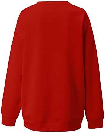 JJHAEVDY DIA DO Dia dos Namorados Sweothirts for Women Love Heart Letter Print Sweatshirt Gráfico de manga longa Valentine Tops Roupas