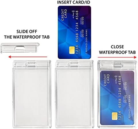 Pacote 5 de titulares de cartão de identificação vertical à prova d'água com janela transparente - durável, confiável e conveniente