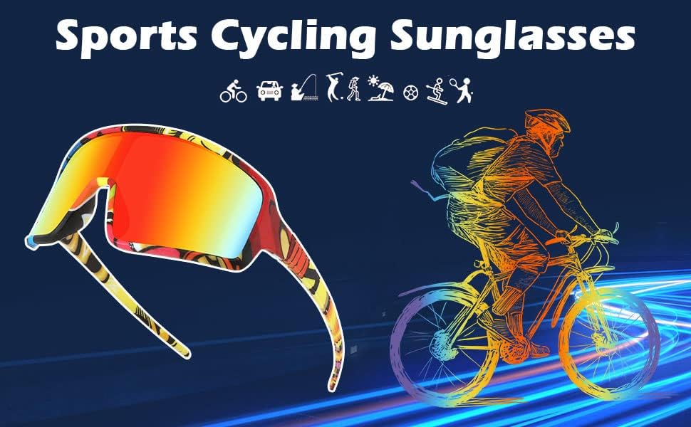 Wanwan Homens e mulheres de grande moldura de moda de ciclismo de ciclismo de sol dos óculos de sol, dirigindo a pesca trekking
