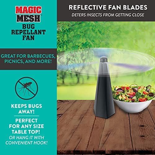 Magic Mesh Bug repelente de fãs- lâminas de ventilador refletivo, desencorajar moscas, mosquitos e outras pragas de chegarem
