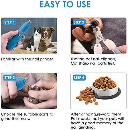 Greador de unhas de estimação USB Recarregável Dinless Dog Unhas Clippers