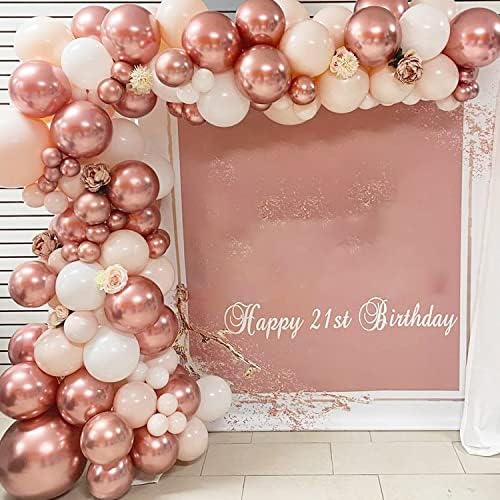 Balões de ouro rosa metálico cromados para festa 50 pcs com 12 polegadas de balões de látex de espessura para rosa