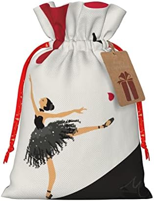 Sacos de presentes de natal de traços de natal preto-swan-dancing-garota apresenta bolsas de embrulho de sacos de embrulho