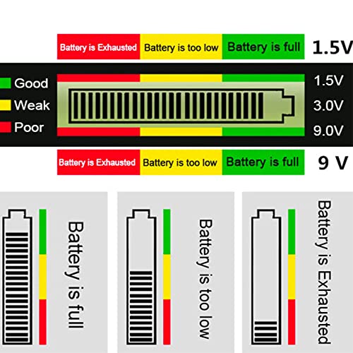 Testador universal de bateria do verificador de bateria para tipos de bateria d c aa5 aaa7 n 9v 1.5v botão bateria