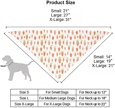 ADOGGYGO Páscoa Dog Bandana, vários tamanhos oferecidos, Festival reversível Pet Bandana Triangle Dog Sconst for Medium