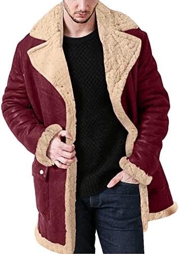 Homens mais tamanho de inverno com zíper de inverno colar de lapela de manga comprida jaqueta de couro acolchoada casacos de couro