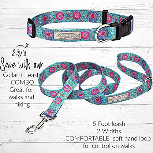 Lucky Love Collars Dog Leash Conjunto | Menino ou garotinha da coleira - macia, ajustável, segura para caminhar - Clara,