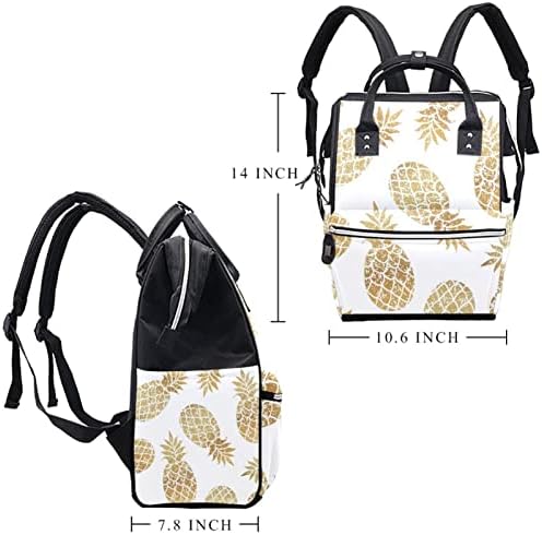 Mochila de saco de fraldas vbfofbv, bolsas de fraldas, pacote multifuncional de viagem, unissex e elegante, abacaxi de