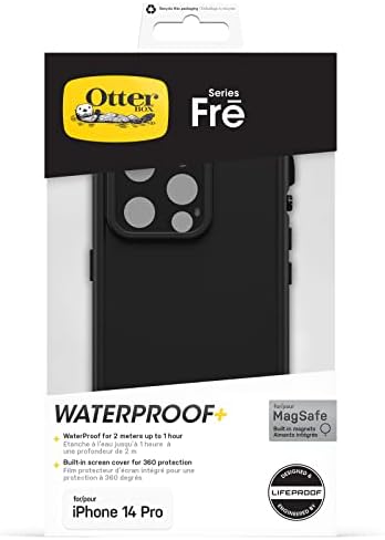 OtterBox Fre iPhone 14 Pro Case com magSafe, à prova d'água, à prova de choque, resistente à sujeira e magro com protetor