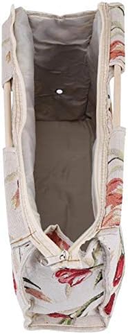 Bolsa de tricô, manípulo de madeira tecida Saco de armazenamento de tecidos Saco de crochê de armazenamento de fios
