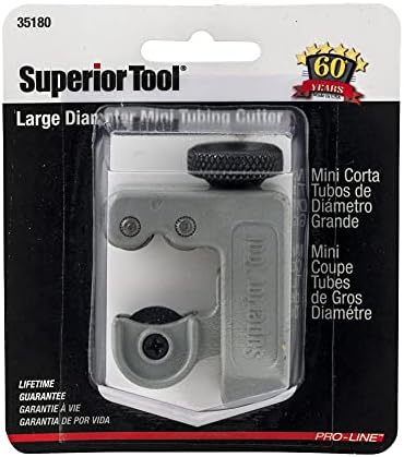 Tool Superior 35180 1-1/8 O.D. Mini Cutter-One de tubulação de grande diâmetro e um oitavo cortador de tubos de mini tubo de diâmetro externo, cinza