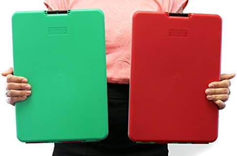 Saunders Red e Green Show2know Safety Organizer Clipboard com clipe de baixo perfil - Organizador móvel portátil para exercícios