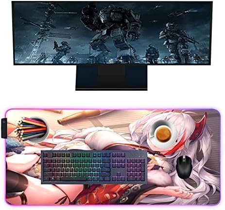 Mouse pads Anime Girl Sexy Butt RGB Mouse Pad LED LED LED LECK ILUGARÁ HOME CASA CANTECIMENTO DE ACESSORES DE JAMING