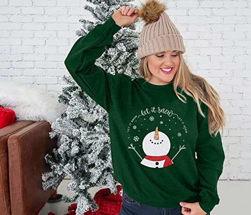 Lukycild Feia Christmas Sweater for Women Christmas Christing Sanve Shirts for Women Snowman camisa