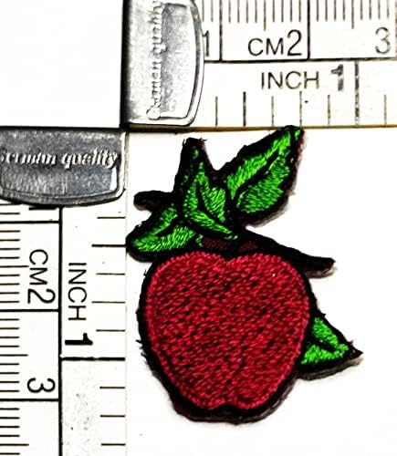 Kleenplus 2pcs. Mini Red Apple Fruit Cartoon Ferro em Patches Atividades O logotipo bordado vestem Jeans Jeans Jeans