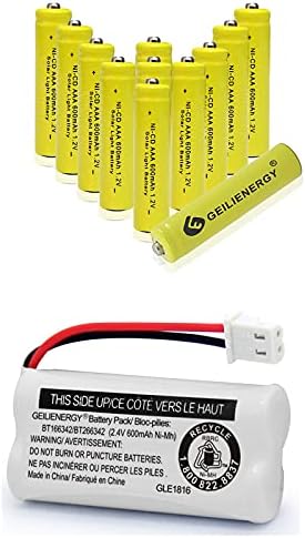 Geilienergy 12 pacote Nicd AAA Baterias recarregáveis ​​para luzes solares com 3 pacote de substituição Bateria BT166342/BT266342