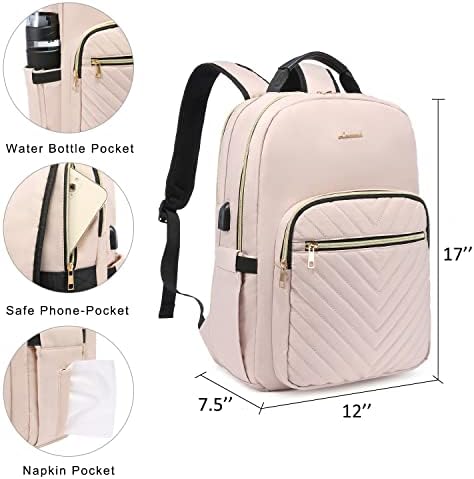 Backpack de laptop LoveVook bolsa para mulheres, sacolas de computadores de viagem de negócios de trabalho, mochila de enfermagem para professores para feminino, colégio casual coletivo Daypack com porto USB, laptop de 15,6 polegadas, anti -ocupa