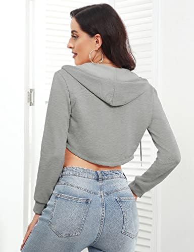 Luranee feminino Casual Cropped Zip Up Hoodie Corset Sweworkshirts Crop Crop Crop Crop