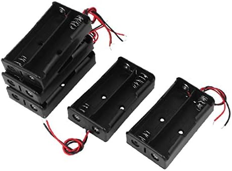 X-DREE 5 PCS Frame aberto Mola carregada 2 x 3,7V 18650 Suportes de bateria Caixas de caixa com fio preto (5 PCs de quadro