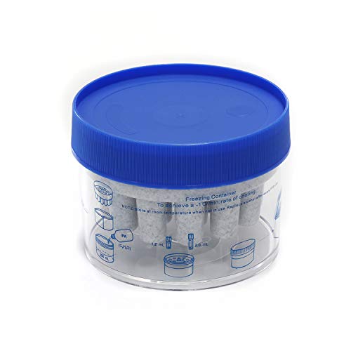 Ulab Cryo-Safe-SAFE -1 ℃ Recipientes de congelamento, jarro de policarbonato com fechamento de polietileno de alta densidade, suporte