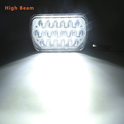 LX-LIGHT DOT Aprovado 5 x 7 6x7inch Faróis LED retangulares compatíveis com Jeep Wrangler YJ Cherokee XJ Trucks 4x4 Substituição de farol off-road H6054 H5054 H6054LL 69822 6052 6053