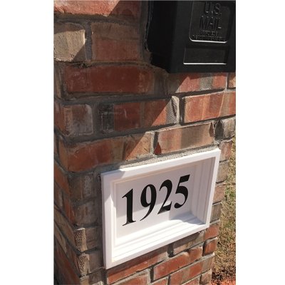 Placa de endereço personalizada por blocos de endereço ABC. 12 x 16 Crown Roded Style. Pedra pré-fundida. Sinal gravado para caixa