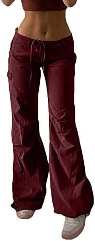 Calça de carga Streetwear Low Receer calça de calça de tamanho grande leggings calças elásticas da cintura Flacks simples com