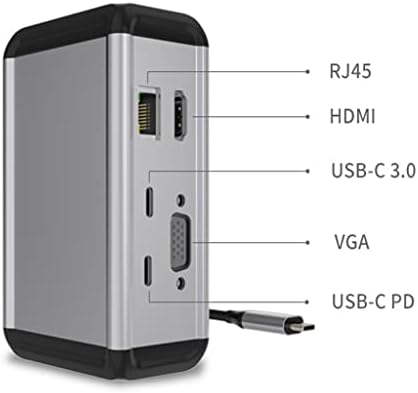 LMMDDP 12 em 1 Tipo-C Docking Hub USB Hub USB3.0/PD100W Estação de ancoragem na área de trabalho vertical