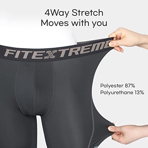 Shorts de compressão masculinos de fitextreme 3, malha seca fria, exercícios de exercícios atléticos