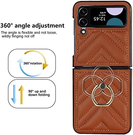 Caixa de carteira compatível com Samsung Galaxy Z Flip4, Galaxy Z Flip 4 5G Caso de proteção contra choque de couro ultrafino,