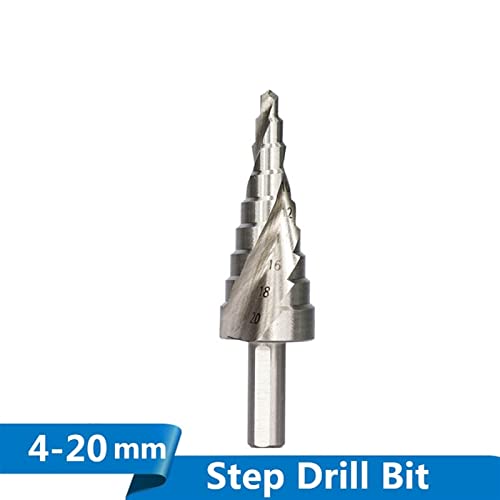 Gande Step Cone Drill 4-20mm Bit Drilll de etapa para o orifício de metal de metal perfurando broca de núcleo de ranhura espiral 1pcs