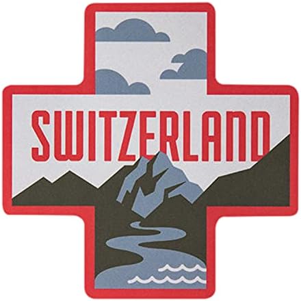 Adesivo da Vagabond Heart Switzerland - Decalque de lembrança da lembrança de vinil suíço à prova de intempéries