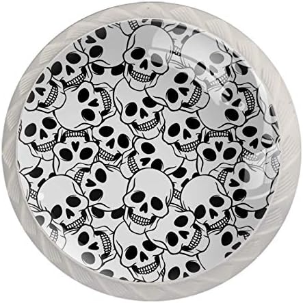 IdealIy Skulls Padrão Gaveta de porta Pull Handle Decoração de móveis para cabine de cozinha penteadeira