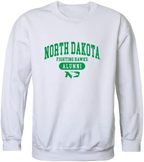 W Universidade da República de Dakota do Norte Fighting Hawks Alumni Fleece Crewneck Sweetshirts